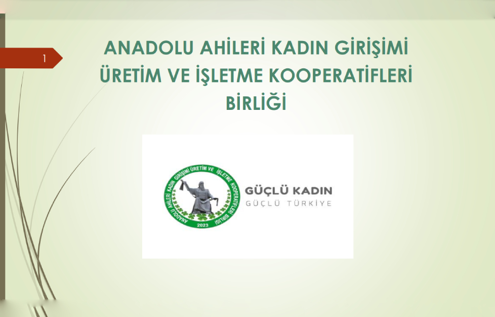 Anadolu Ahileri Kadın Kooperatifleri Birliği Faaliyetleri Sunum